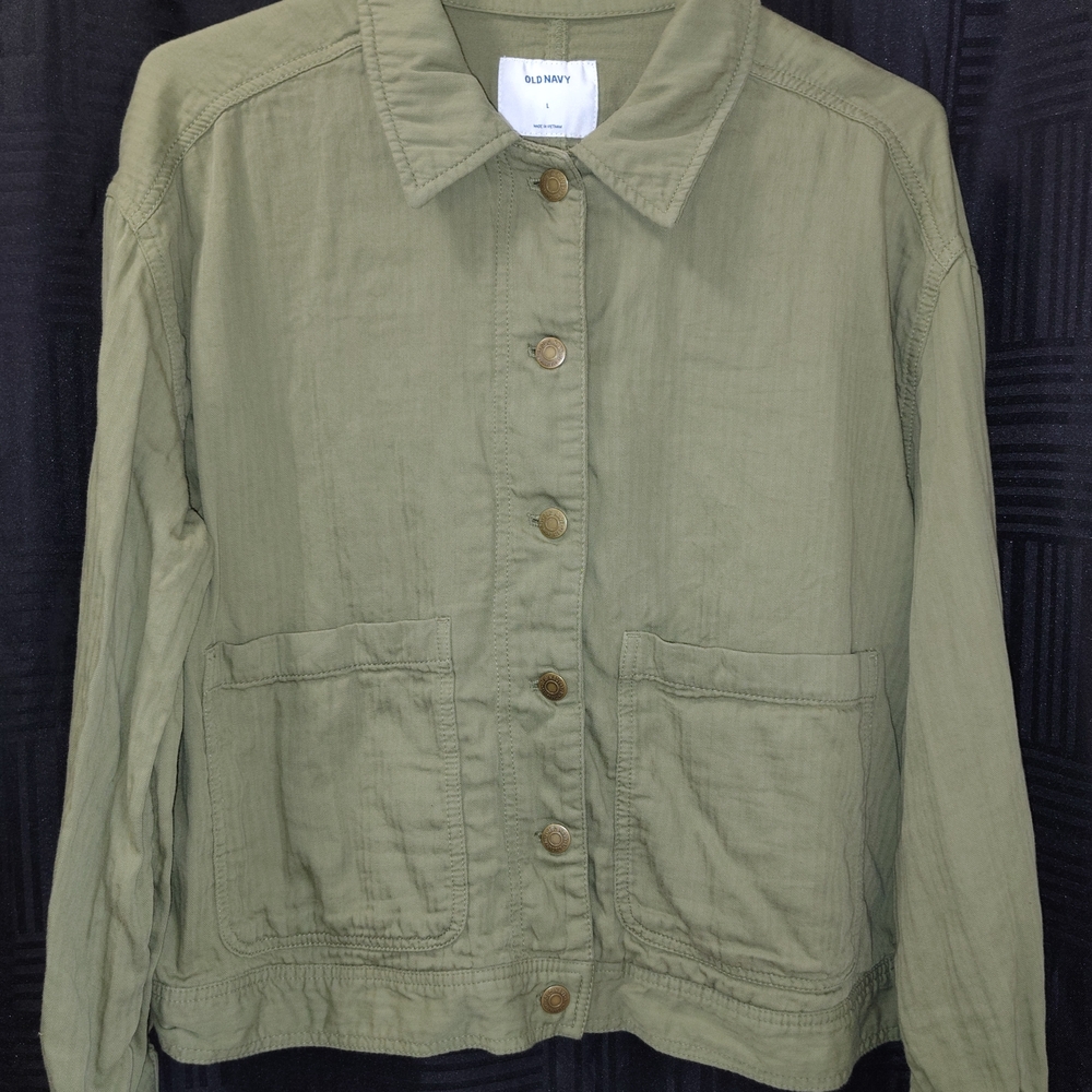 Old Navy Olive Utility Jacket with Front Pockets